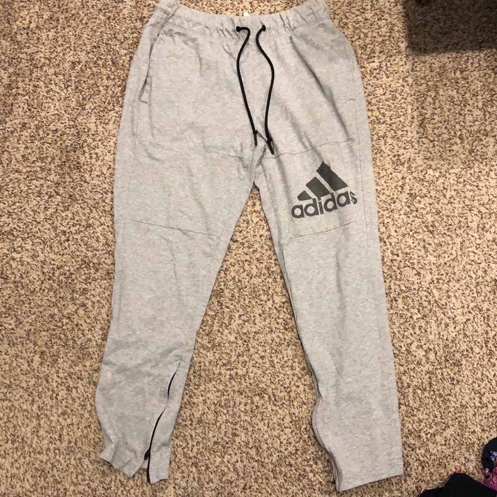 Large gray Adidas joggers